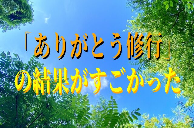 「ありがとう修行」の結果がすごかった